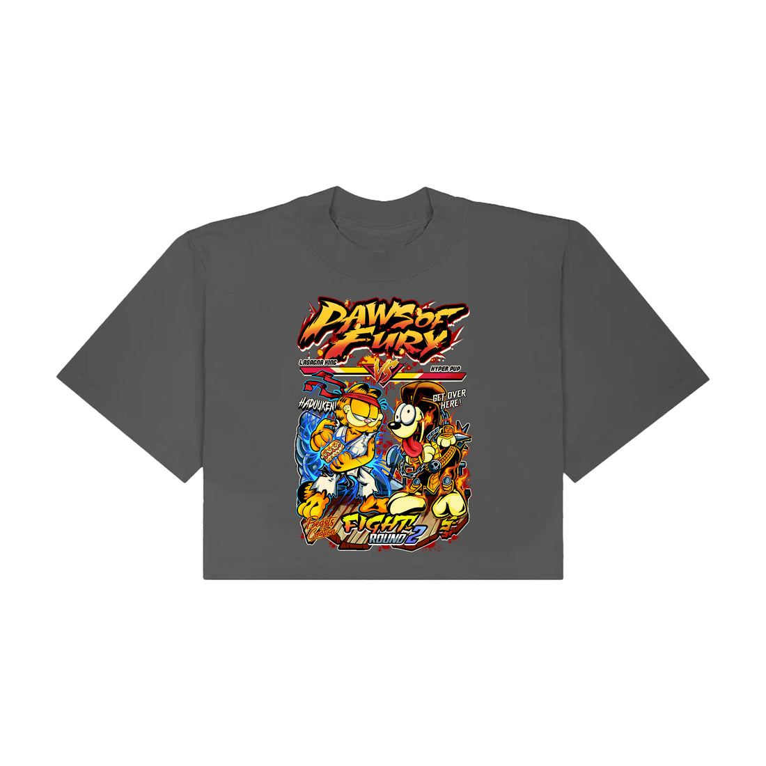"GARFIELD VS ODIE" - PAWS OF FURY - "CROP TEE"