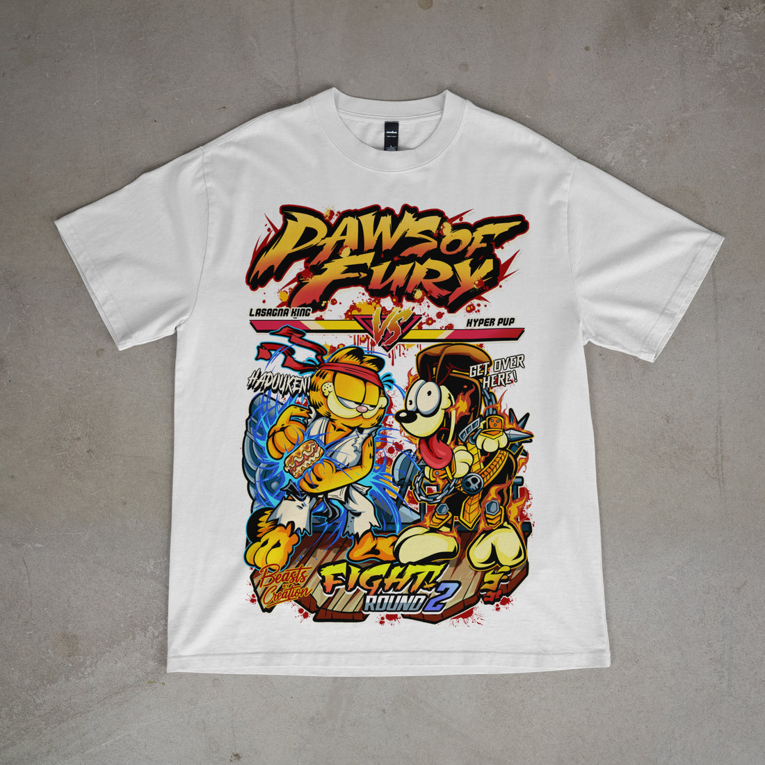 "GARFIELD VS ODIE" - PAWS OF FURY - "UNISEX TEE"