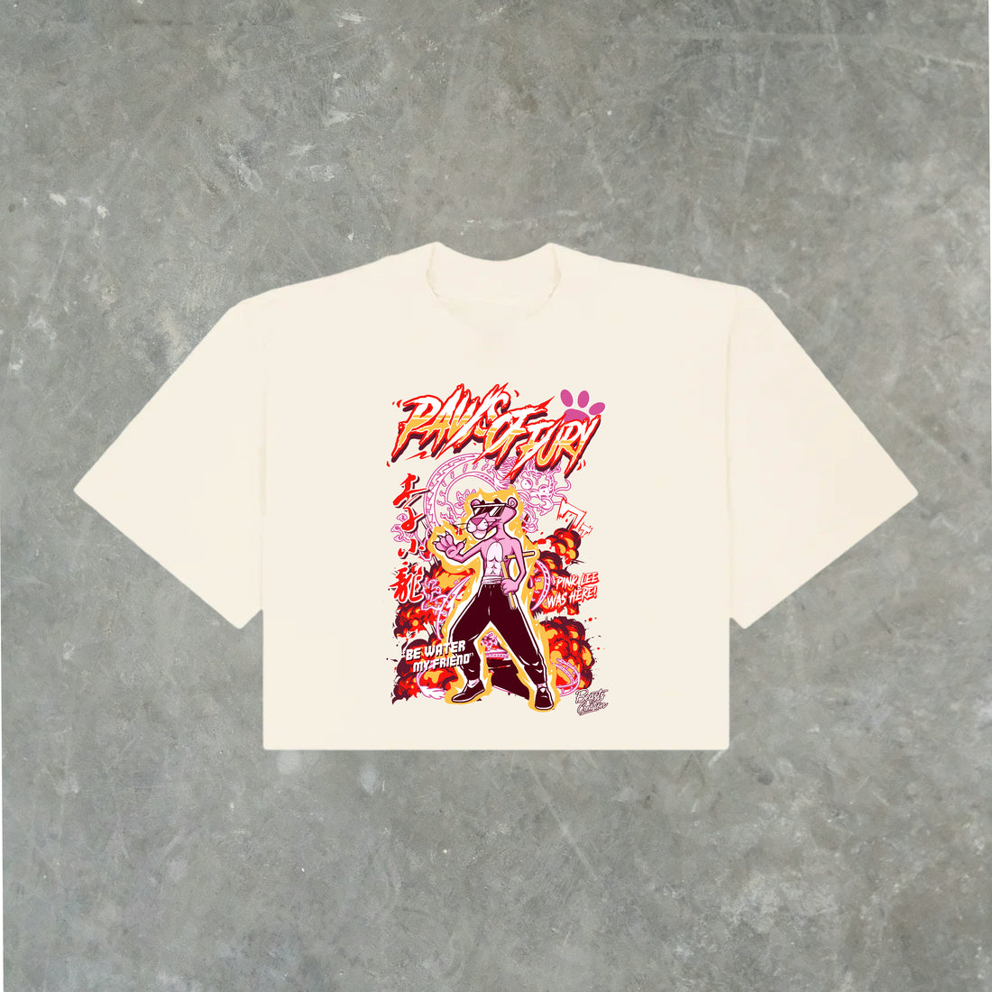 "PINK PANTHER" - PAWS OF FURY - "CROP TEE"