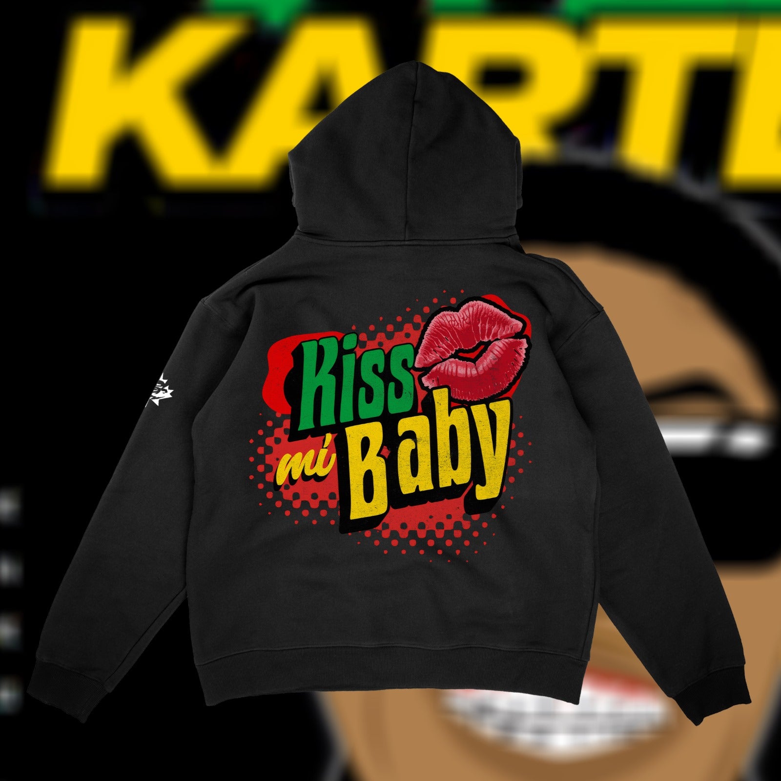 VYBZ KARTEL "KISS MI BABY" PREMIUM" HOODIE IN BLACK image 1